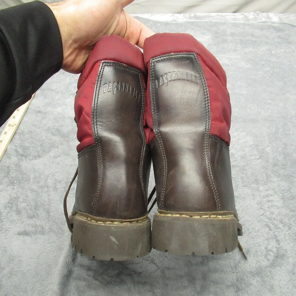 Faconnable Men Boots 8M Tanker 22 Logger Work Combat Leather Waterproof RARE VTG